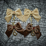 Velvet Vampire Bow Set - Chocolate