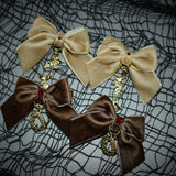 Velvet Vampire Bow Set - Chocolate